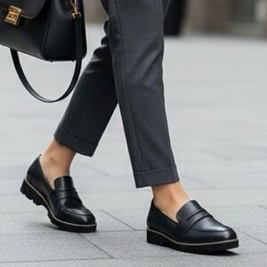 Vionic Cheryl II Black Nappa Leather Loafers – Women’s Size 12W – New in Box